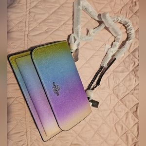 NWT RARE Authentic Coach Klare Crossbody Rainbow Ombre